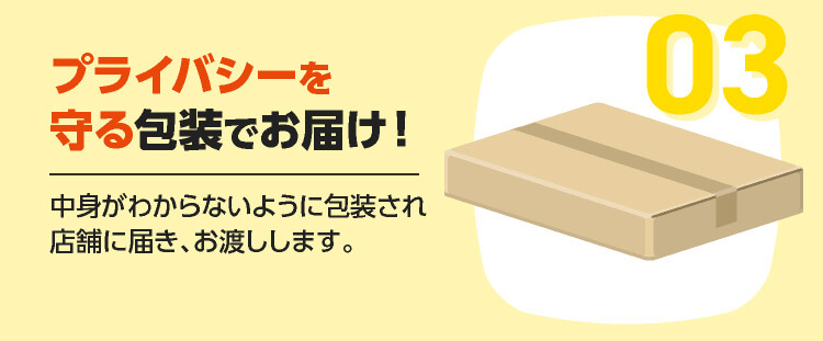 プライバシーを守る包装でお届け
